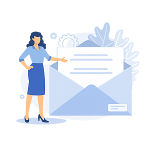 Email our team illustration inviting healthcare providers to contact for medical billing support