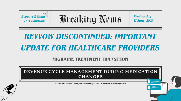 Healthcare provider consulting with a migraine patient about alternative treatment options after Reyvow was discontinued.