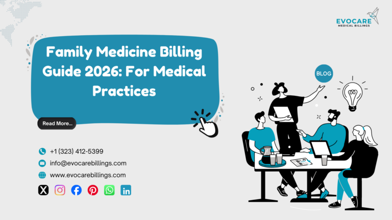 Family medicine billing specialist reviewing CPT codes and medical claims to improve revenue cycle management in 2026.