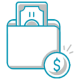 Accounts receivable management icon representing proactive AR follow-up and faster payment collections
